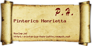 Pinterics Henrietta névjegykártya